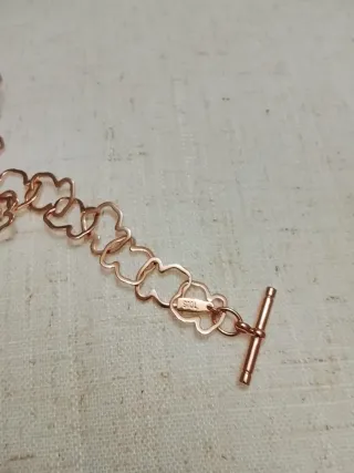 Pulsera Tous Oso Baño Oro Rosa Plata 925