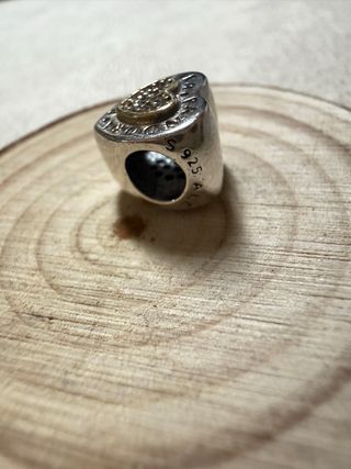 Pingente Pandora Coração Zircônias Prata Dourado