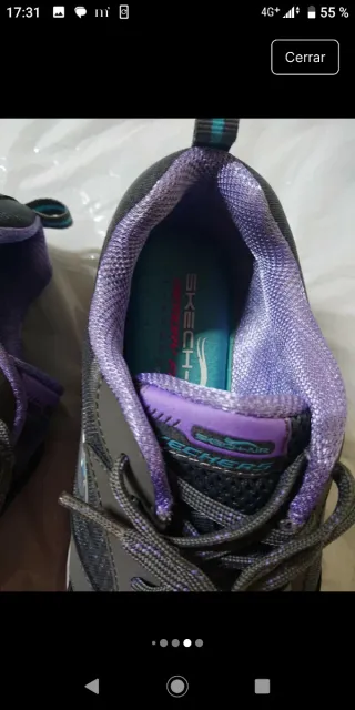 Zapatillas Skechers Talla 37.5 Gris/Morado