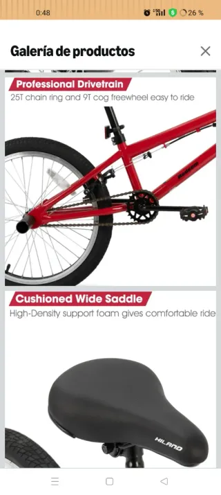 Bicicleta Hiland BMX SIN USAR