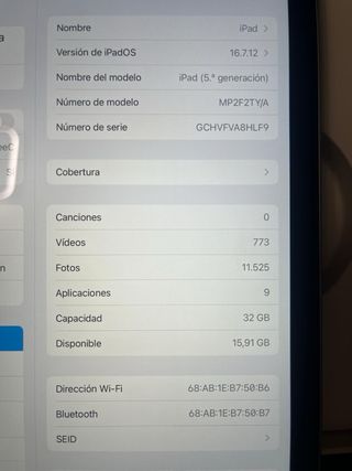 iPad 5ta Gen Gris 32GB
