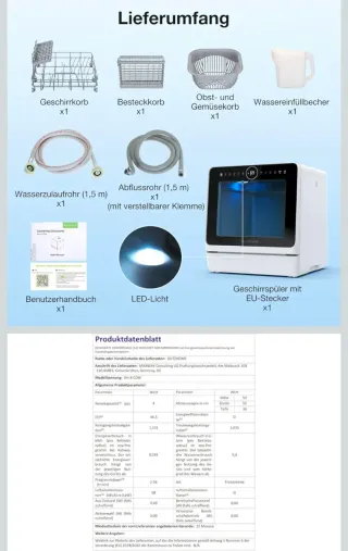 Mini Lavavajillas BLITZHOME Portátil