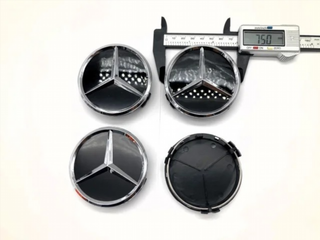 CENTROS DE RUEDA MERCEDES 75MM NEGRO BRILLO 1662