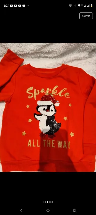 Sudadera niña pingüino lentejuelas