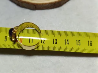 Anillo Ajustable Acero Dorado y Amatista Morada