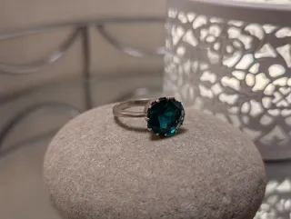 Anillo Plata Piedra verde