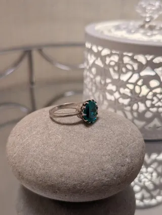 Anillo Plata Piedra verde