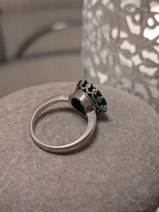 Anillo Plata Piedra verde