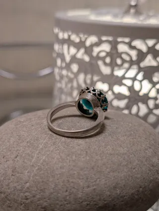 Anillo Plata Piedra verde