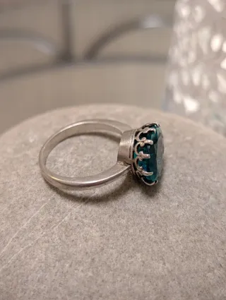 Anillo Plata Piedra verde