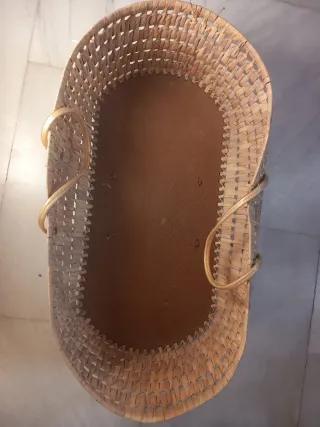 Cesta cuna de mimbre bebé 72x40x22