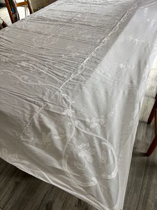 Toalha de mesa algodão voile 12 guardanapos