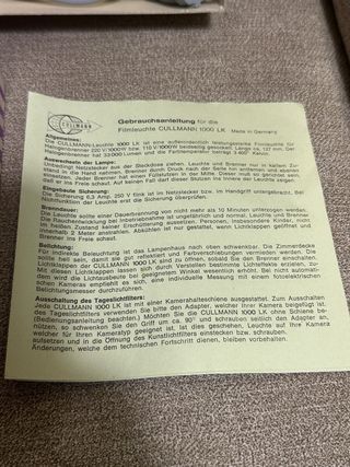 Cullmann Filmleuchte 1000 LK Foco Vintage