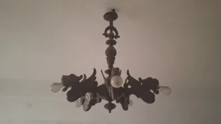 Lámpara madera tallada a mano años 70