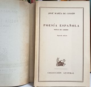 JOSÉ MARÍA DE COSSÍO. POESÍA ESPAÑOLA. NOTAS.