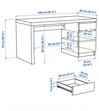 Escritorio MALM Ikea Madera