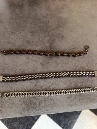 3 Pulseras (Plata, Marrón) 1,Lotus 1,acero 1,cobre