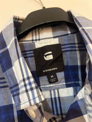 Camisa G-Star RAW cuadros azul y blanco