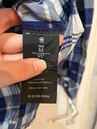 Camisa G-Star RAW cuadros azul y blanco