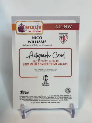 Nico Williams Auto /75 Topps Merlin