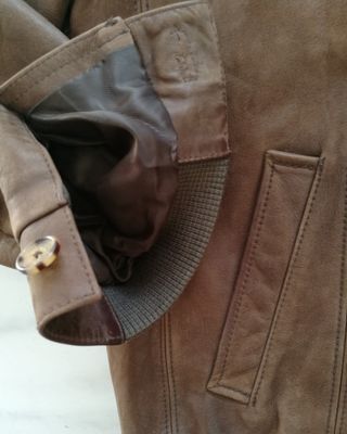 Chaqueta Bomber Piel Jos. A. Bank Marrón Talla XXL