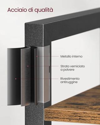 Estantería de 6 Estantes, Librería para Oficina, Estudio, Sala de Estar, Dormitorio, 30 X 40 X 186 Cm, Estilo Industrial, Marrón Vintage y Negro Tinta LLS101B01