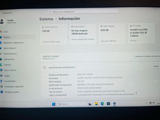 Portátil Toshiba i5 SSD 8GB RAM Windows 11