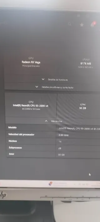 Intel Xeon 2690v4 + 32GB RAM + 1TB + Vega 56