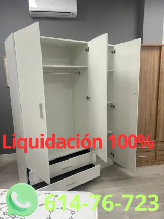 Armario blanco y marrón