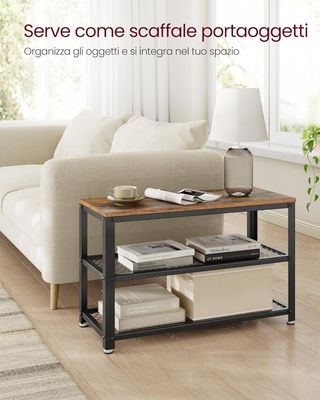 Banco Zapatero, Estante para Zapatos de 2 Niveles, Organizador de Zapatos, 73 X 30 X 45 Cm, Entrada Salón Dormitorio, Acero, Estilo Industrial, Marrón Vintage y Negro LBS73X