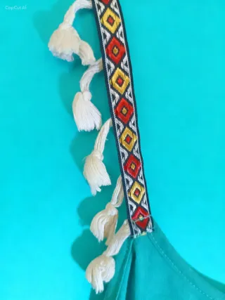 Camiseta tirantes boho verde agua Made in Italy