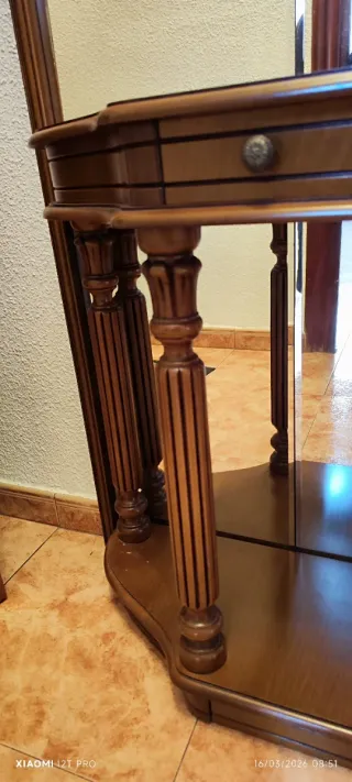 Recibidor de madera y espejo Perfecto estado