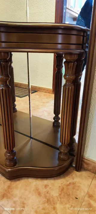 Recibidor de madera y espejo Perfecto estado
