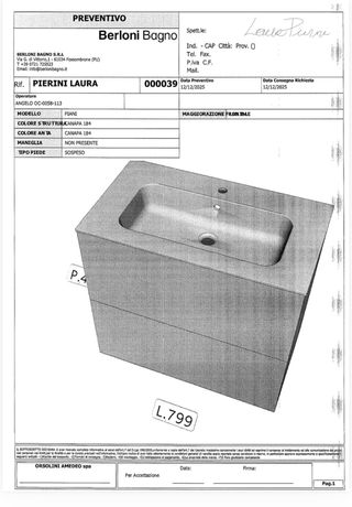 Mobile bagno con lavabo Berloni Piani/Milo