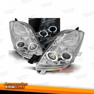 Toyota yaris 06-09 ojos de ángel cromado