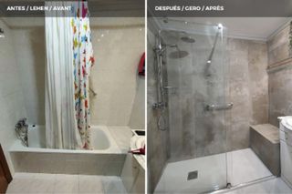 Cambio de bañera por ducha moderna