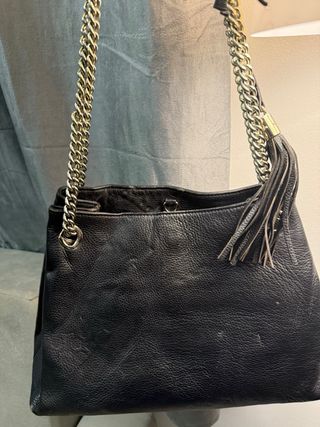 Borsa a tracolla Gucci Soho in pelle nera con cate