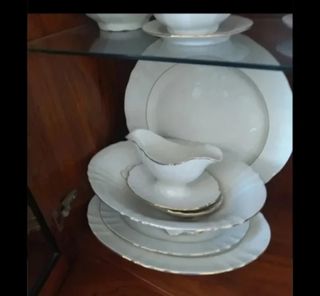 Vajilla porcelana blanca súper completa