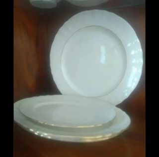 Vajilla porcelana blanca súper completa