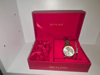 Reloj y Brazalete Skyline Dorado