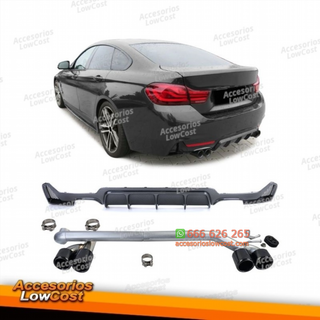 Difusor trasero de carbono + tubo de escape de as