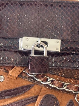 Borsa Tosca Blu Pelle Marrone Multicolore