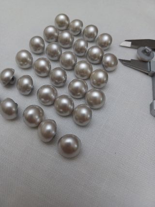 Bottoni perline grigio perla