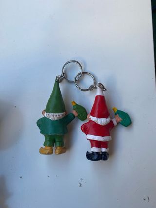 Portachiavi vintage gnomi con bottiglia