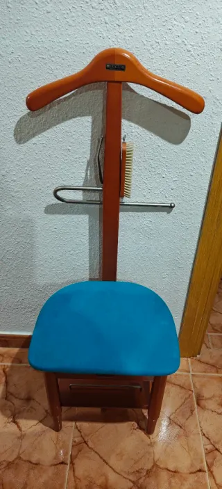 Silla Galán HERGASA Madera y Tela Azul