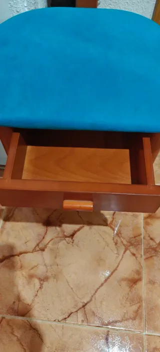 Silla Galán HERGASA Madera y Tela Azul