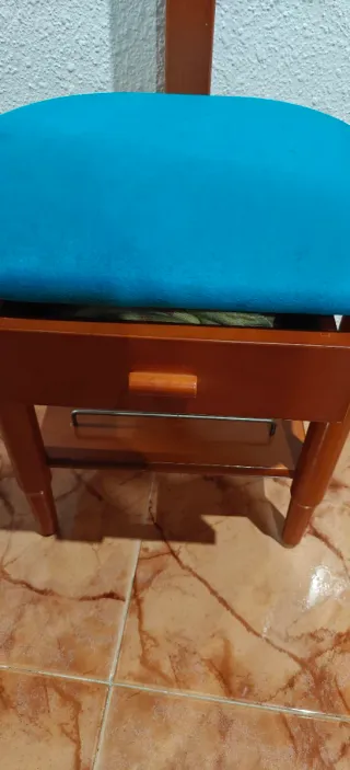 Silla Galán HERGASA Madera y Tela Azul