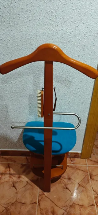 Silla Galán HERGASA Madera y Tela Azul