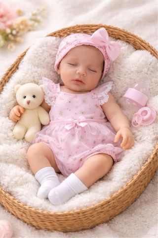 Muñeca reborn silicona premium abren la boca.
