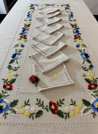 Tovaglia ricamata a mano Sfilato